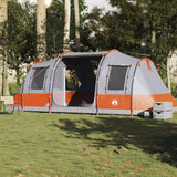 Camping Tent Tunnel 4-Person Grey and Orange Waterproof