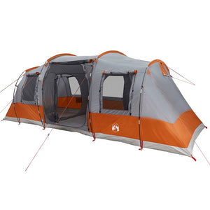 Camping Tent Tunnel 4-Person Grey and Orange Waterproof