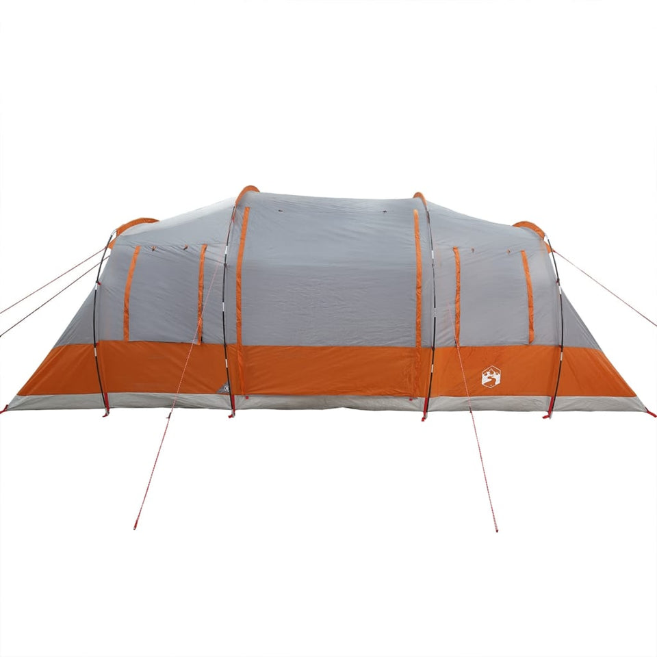 Camping Tent Tunnel 4-Person Grey and Orange Waterproof