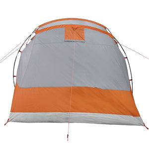 Camping Tent Tunnel 4-Person Grey and Orange Waterproof