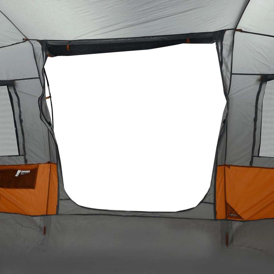 Camping Tent Tunnel 4-Person Grey and Orange Waterproof