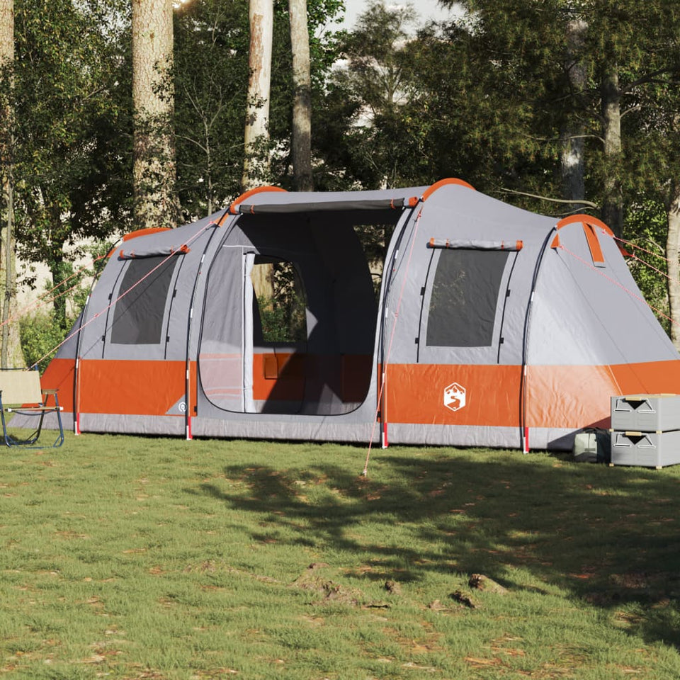 Camping Tent Tunnel 4-Person Grey and Orange Waterproof