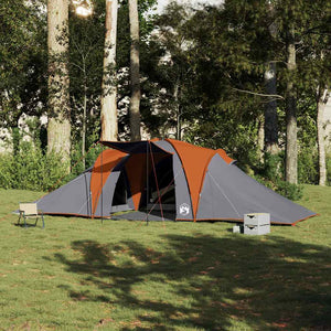 Family Tent Dome 6-Person Grey and Orange Waterproof