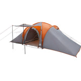 Family Tent Dome 6-Person Grey and Orange Waterproof