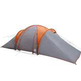 Family Tent Dome 6-Person Grey and Orange Waterproof