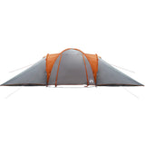 Family Tent Dome 6-Person Grey and Orange Waterproof