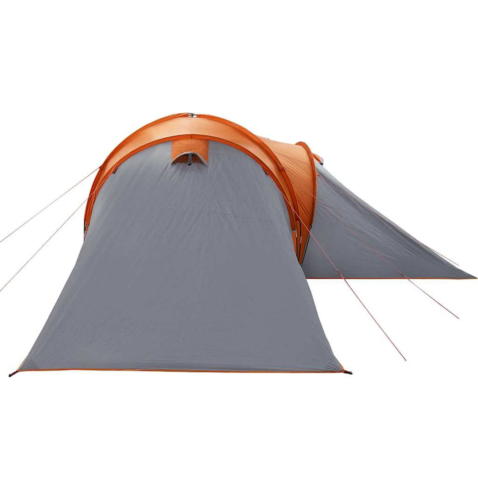 Family Tent Dome 6-Person Grey and Orange Waterproof