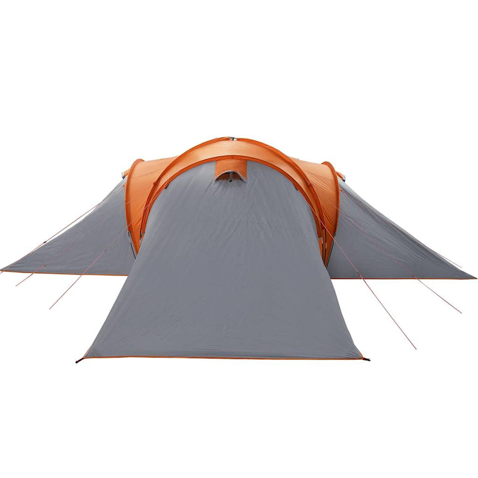 Family Tent Dome 6-Person Grey and Orange Waterproof