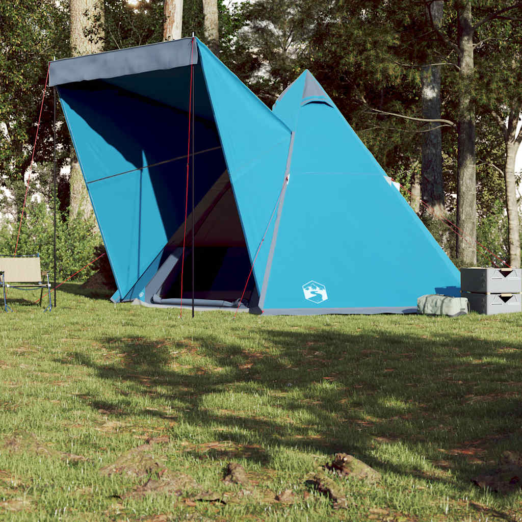 Family Tent Tipi 6-Person Blue Waterproof