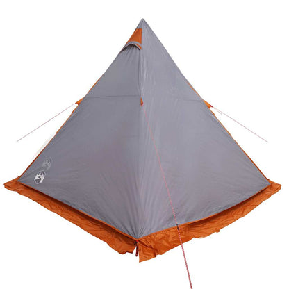 Family Tent Tipi 6-Person Grey and orange Waterproof