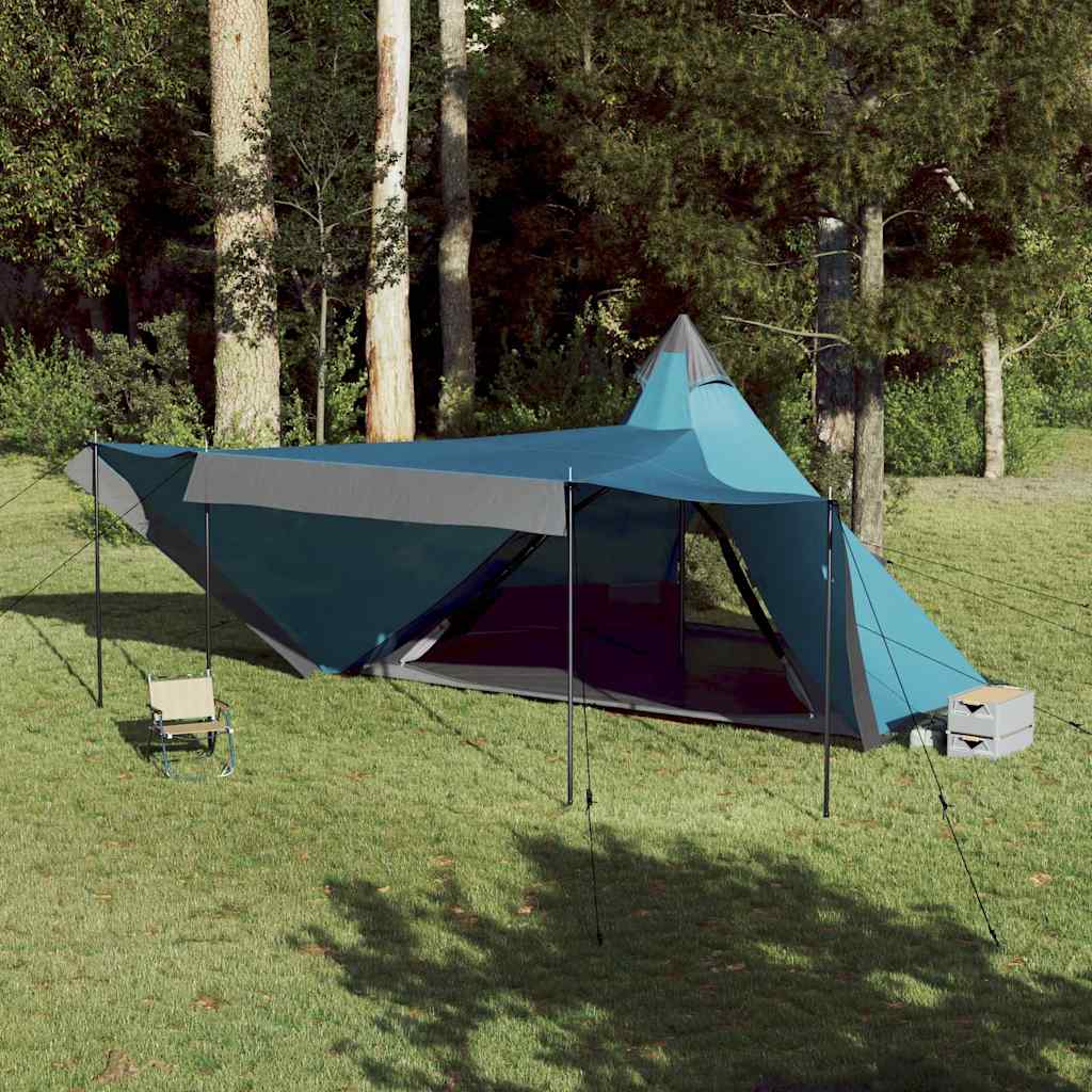 Family Tent Tipi 8-Person Blue Waterproof