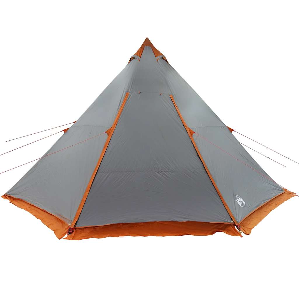 Family Tent Tipi 8-Person Grey and Orange Waterproof