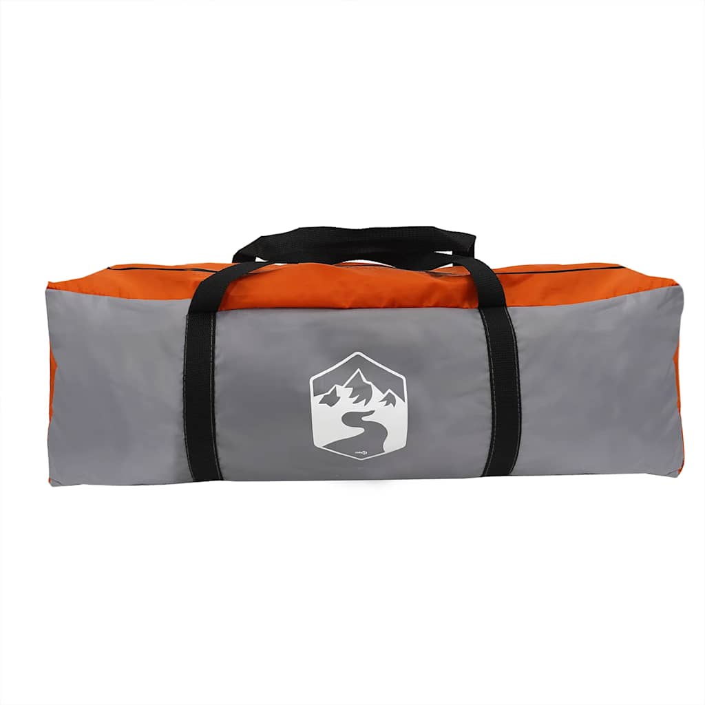 Family Tent Tipi 8-Person Grey and Orange Waterproof