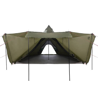 Family Tent Tipi 8-Person Olive Green Waterproof