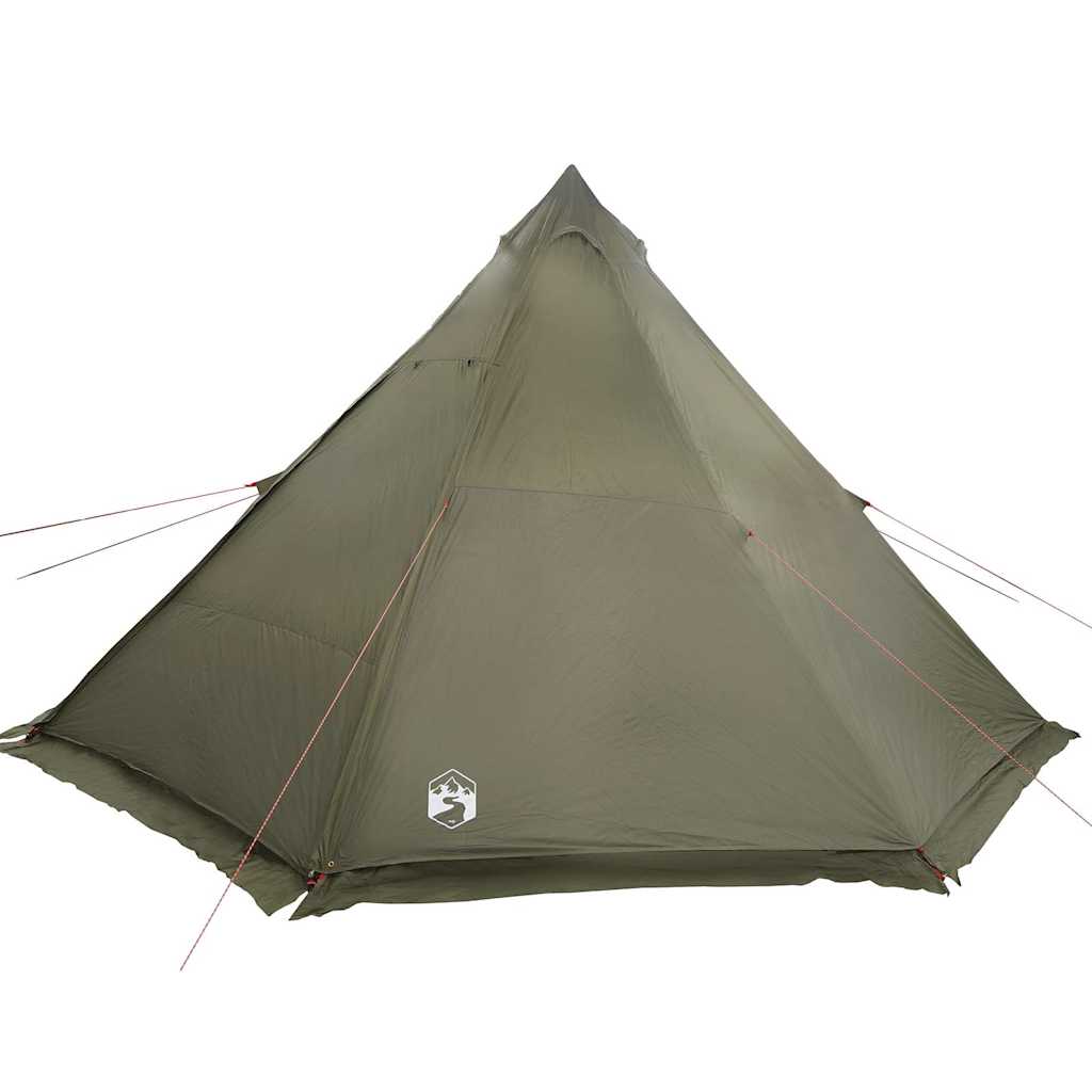 Family Tent Tipi 8-Person Olive Green Waterproof