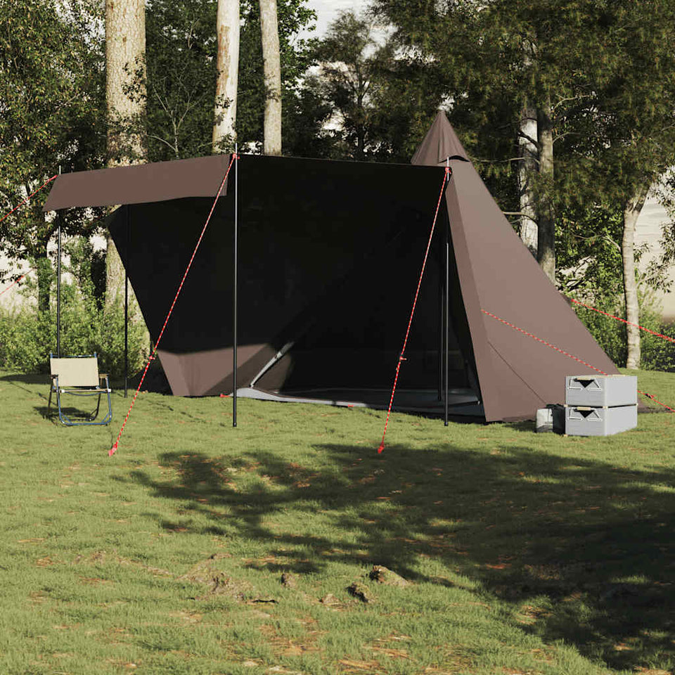 Family Tent Tipi 6-Person Brown Waterproof