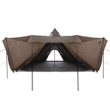 Family Tent Tipi 6-Person Brown Waterproof