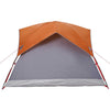 Camping Tent Cabin 4-Person Grey and Orange Waterproof