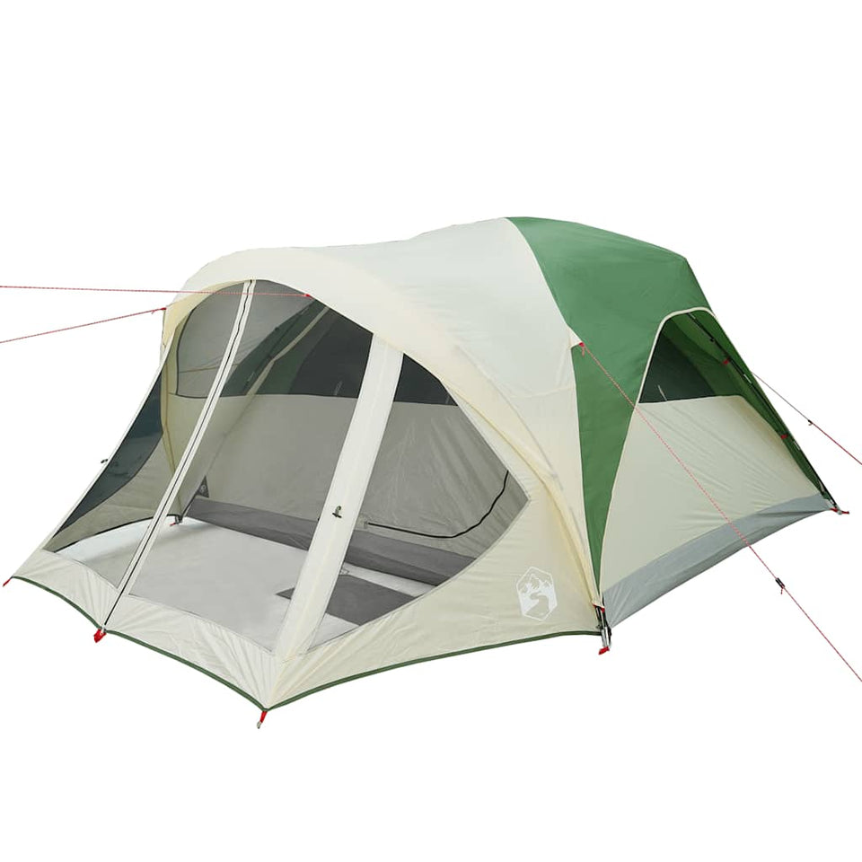 Family Tent Tunnel 6-Person Green Waterproof