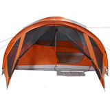 Family Tent Tunnel 6-Person Grey and Orange Waterproof