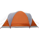 Family Tent Dome 6-Person Grey and Orange Waterproof