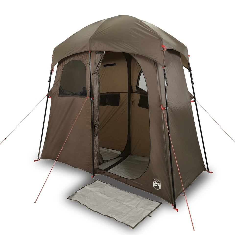 Shower Tent 2-Person Brown Waterproof