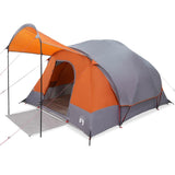 Family Tent Tunnel 8-Person Grey and Orange Waterproof