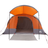 Family Tent Tunnel 8-Person Grey and Orange Waterproof