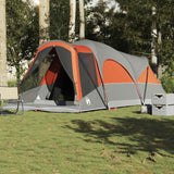 Family Tent Tunnel 8-Person Grey and Orange Waterproof