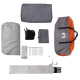 Family Tent Tunnel 8-Person Grey and Orange Waterproof