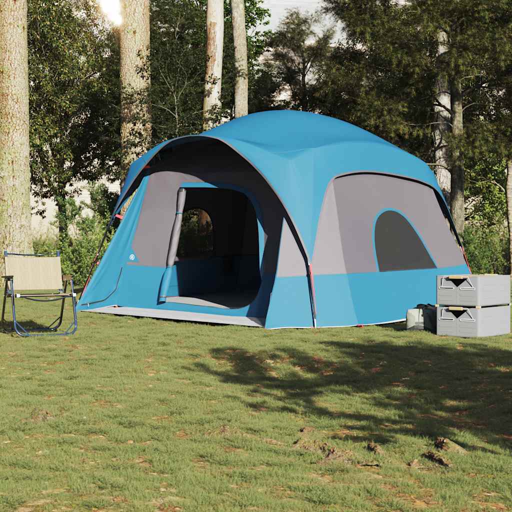 Family Tent Cabin 6-Person Blue Waterproof