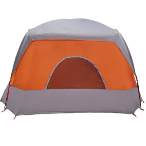 Family Tent Cabin 6-Person Grey and Orange Waterproof