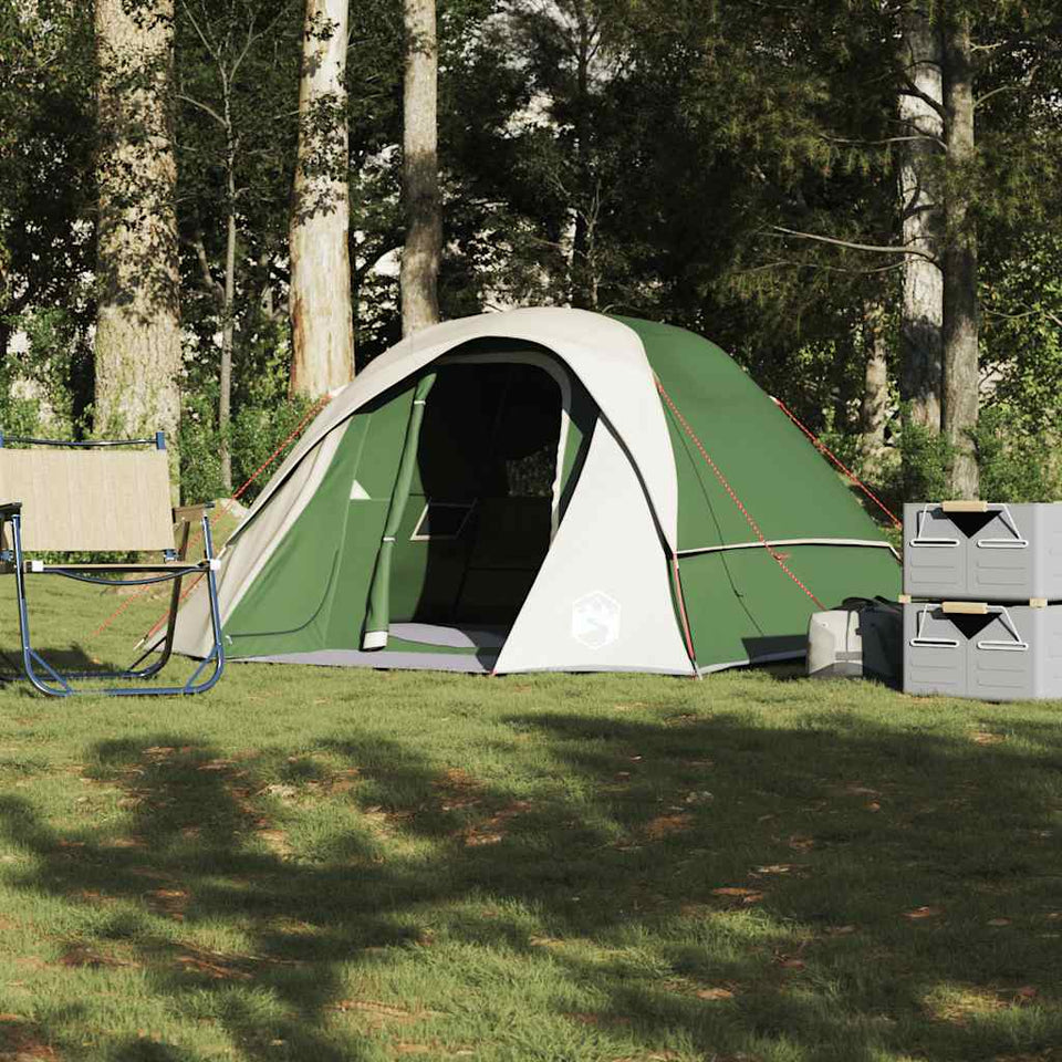 Family Tent Cabin 6-Person Green Waterproof