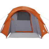 Family Tent Cabin 6-Person Grey and Orange Waterproof