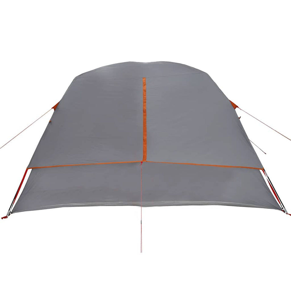 Family Tent Cabin 6-Person Grey and Orange Waterproof