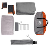 Family Tent Cabin 6-Person Grey and Orange Waterproof