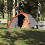 Family Tent Cabin 6-Person Grey and Orange Waterproof