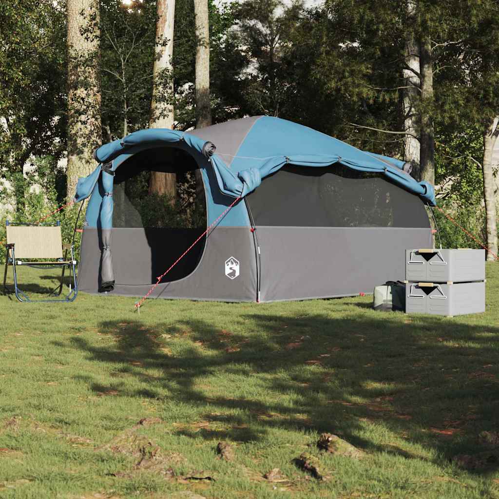 Family Tent Tunnel 6-Person Blue Waterproof
