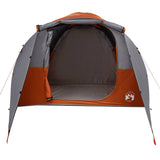 Family Tent Tunnel 6-Person Grey and Orange Waterproof