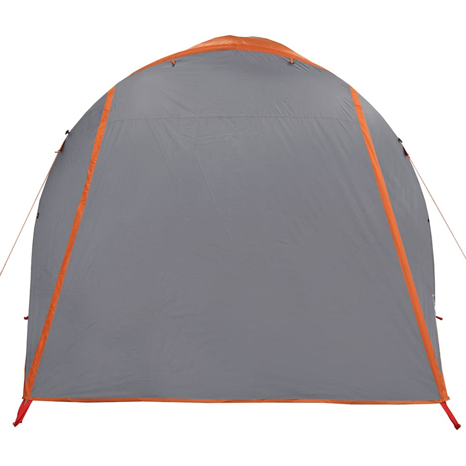 Family Tent Tunnel 6-Person Grey and Orange Waterproof