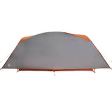 Family Tent Tunnel 6-Person Grey and Orange Waterproof