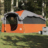 Family Tent Tunnel 6-Person Grey and Orange Waterproof