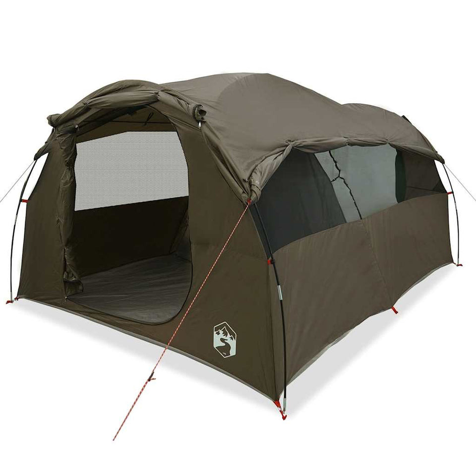 Family Tent Tunnel 6-Person Brown Waterproof