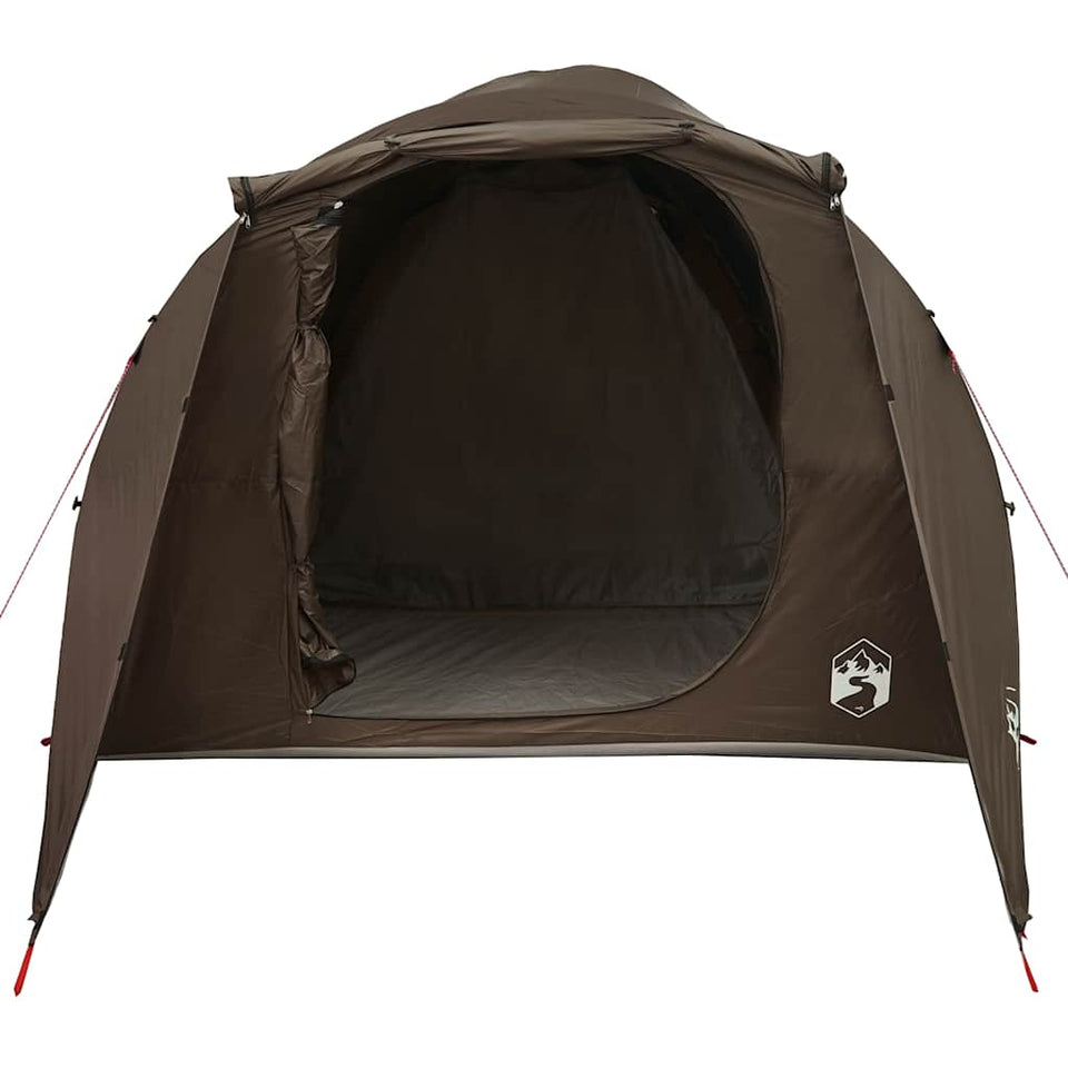 Family Tent Tunnel 6-Person Brown Waterproof