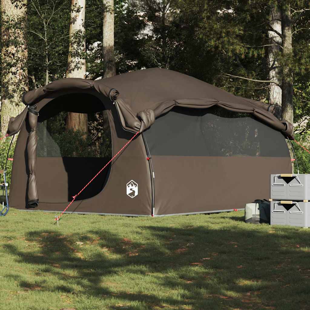 Family Tent Tunnel 6-Person Brown Waterproof