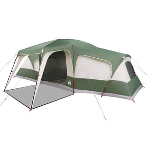 Family Tent with Porch Dome 9-Person Green Waterproof