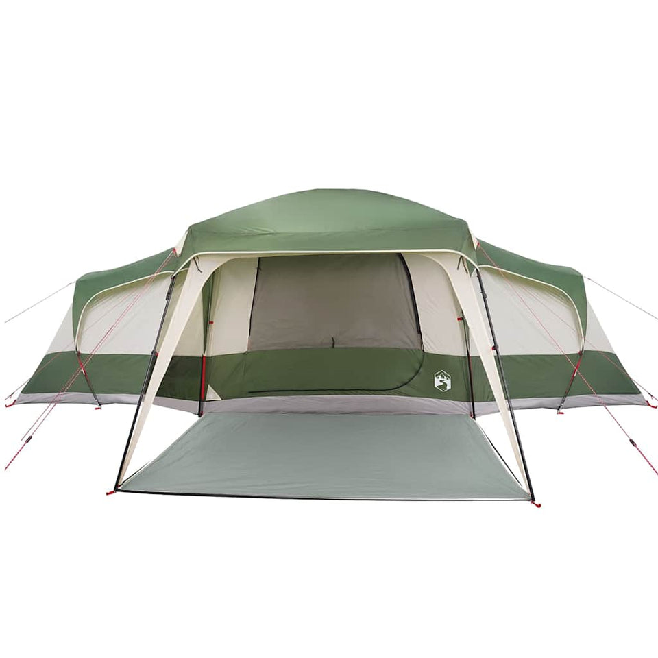 Family Tent with Porch Dome 9-Person Green Waterproof