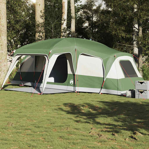 Family Tent with Porch Dome 9-Person Green Waterproof