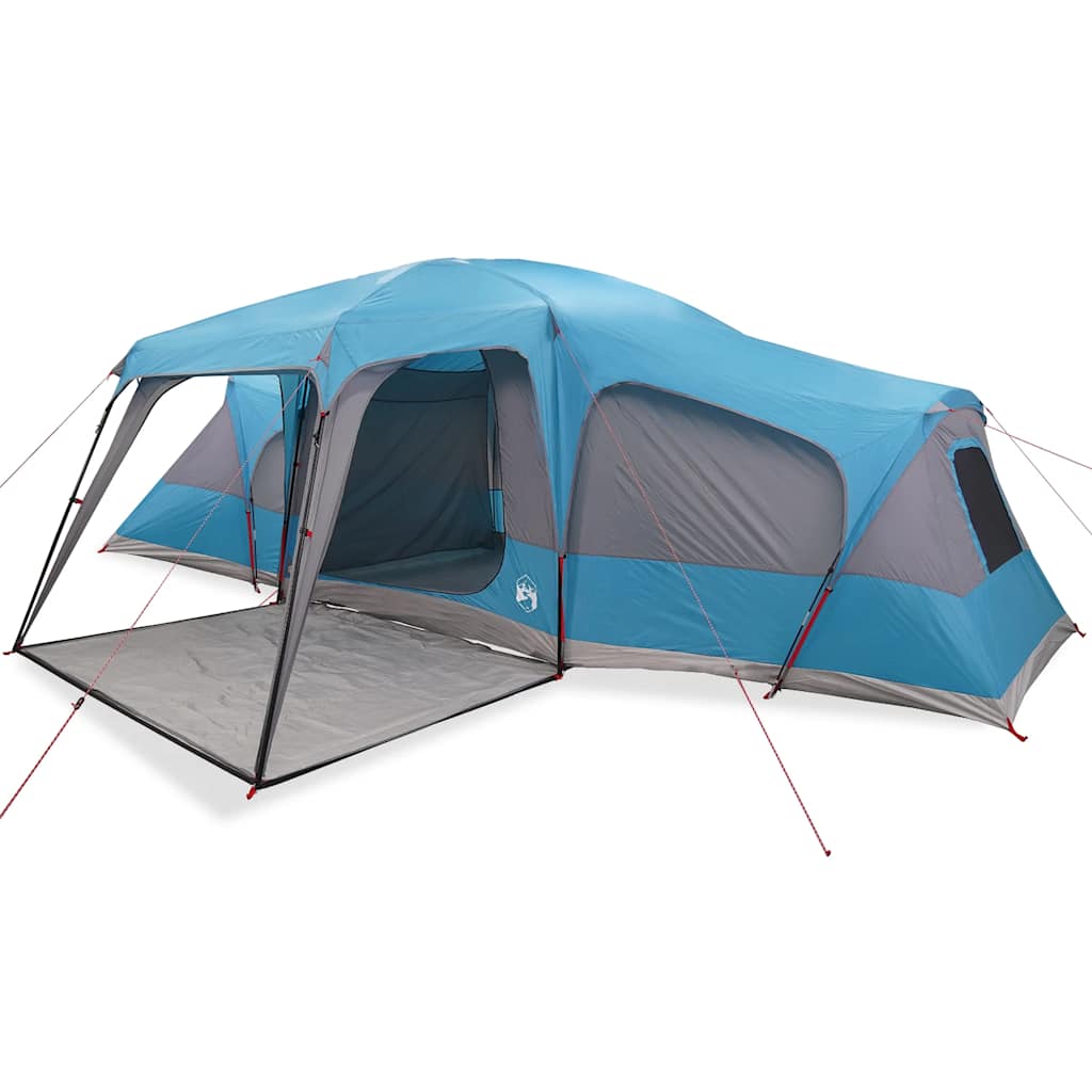 Family Tent with Porch Dome 9-Person Blue Waterproof