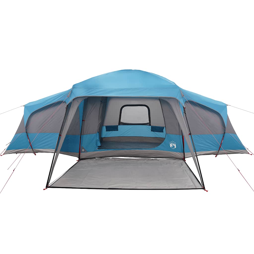 Family Tent with Porch Dome 9-Person Blue Waterproof
